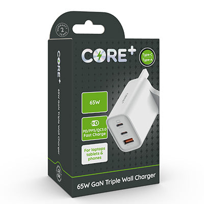 CORE+ 65W GaN Triple Wall Charger