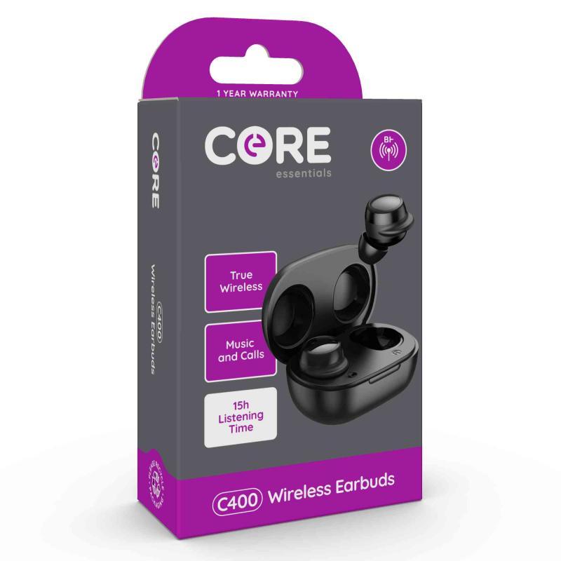 Core C400 Wireless Earbuds Black - Farnham Road Tech Repair