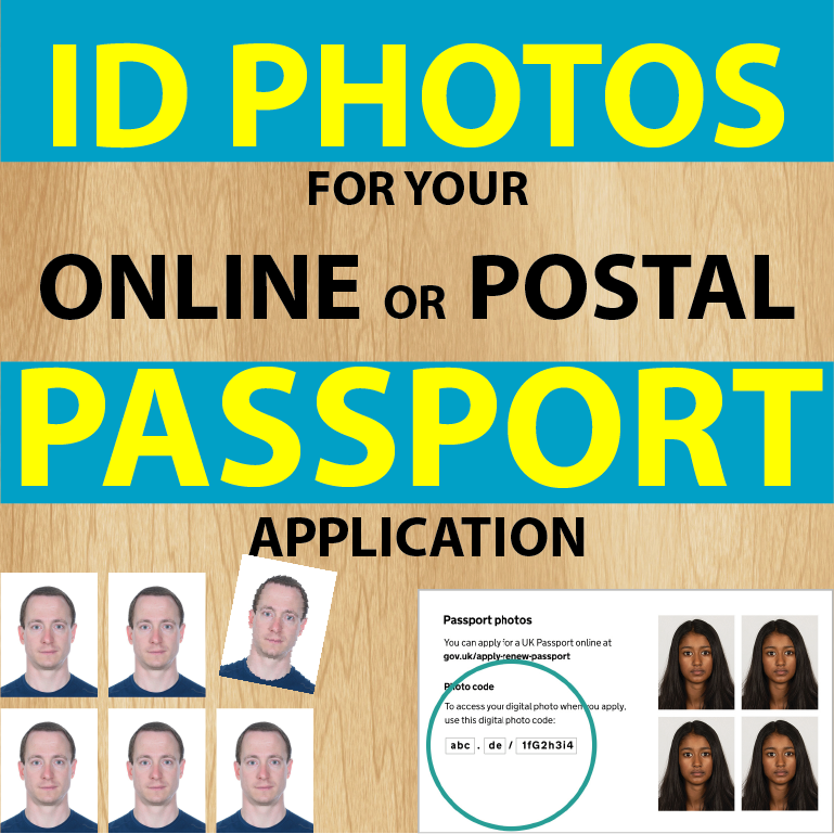 6x UK Passport Photos Printed - Digital Photo ID Code for UK Online Application - Farnham Road Tech Repair