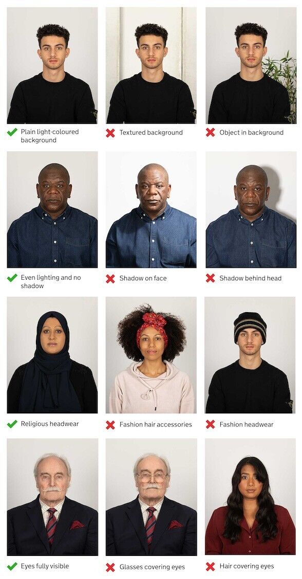 6x UK Passport Photos Printed - Digital Photo ID Code for UK Online Application - Farnham Road Tech Repair