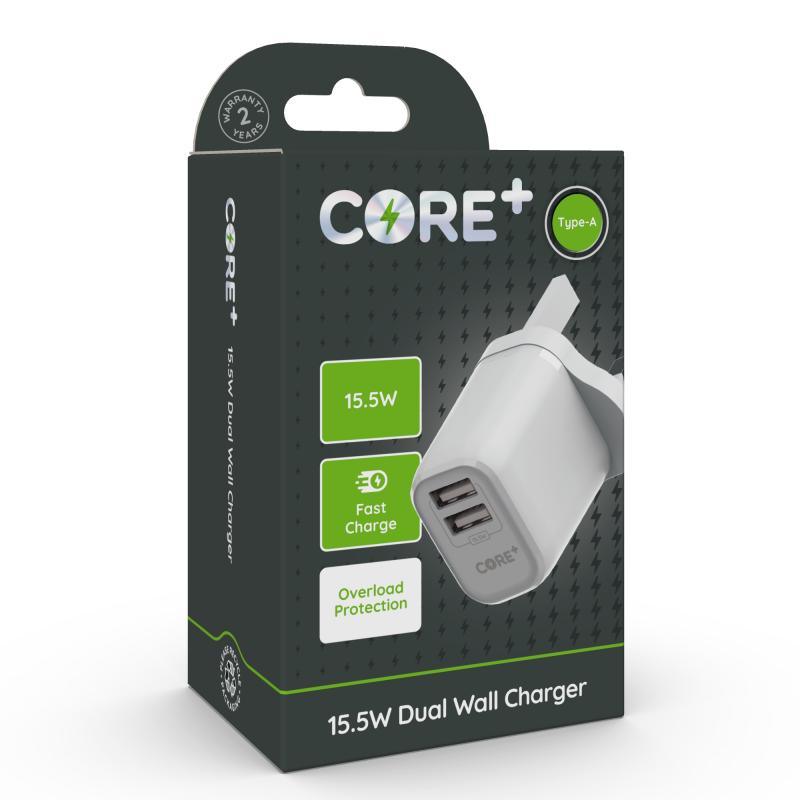 CORE+ Type-A 15.5W Dual Wall Charger - Farnham Road Tech Repair