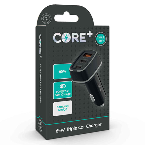 CORE+ Type-C/A 65W Triple Car Charger